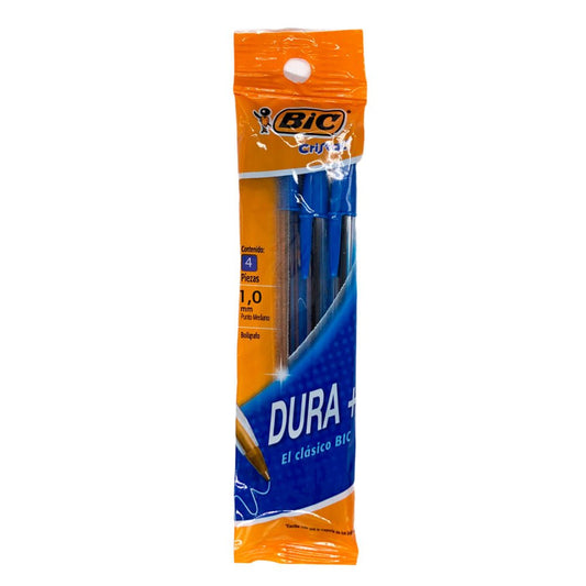 Bolígrafos Bic Clásico de 1.0 mm Azul de 4 Piezas