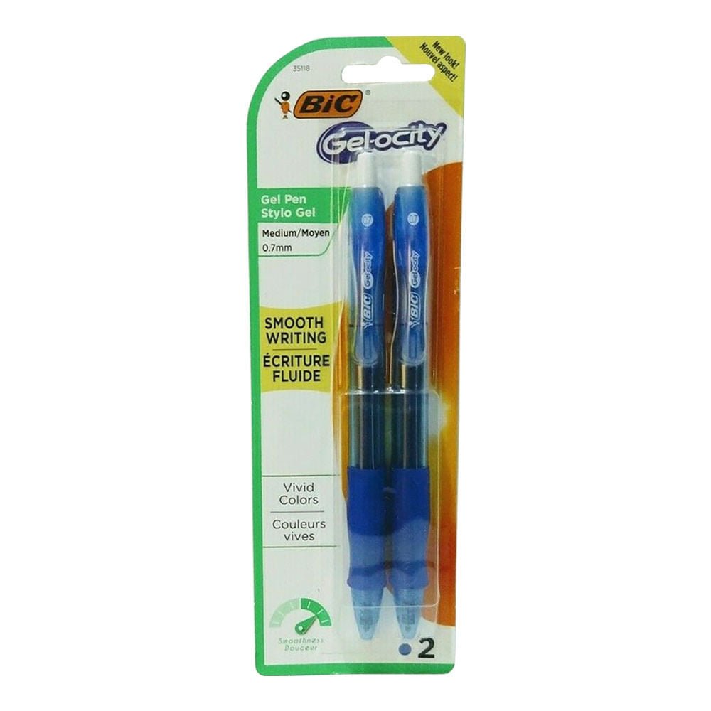 Bolígrafos Bic Gel-Ocity 0.7 mm Azul de 2 Piezas