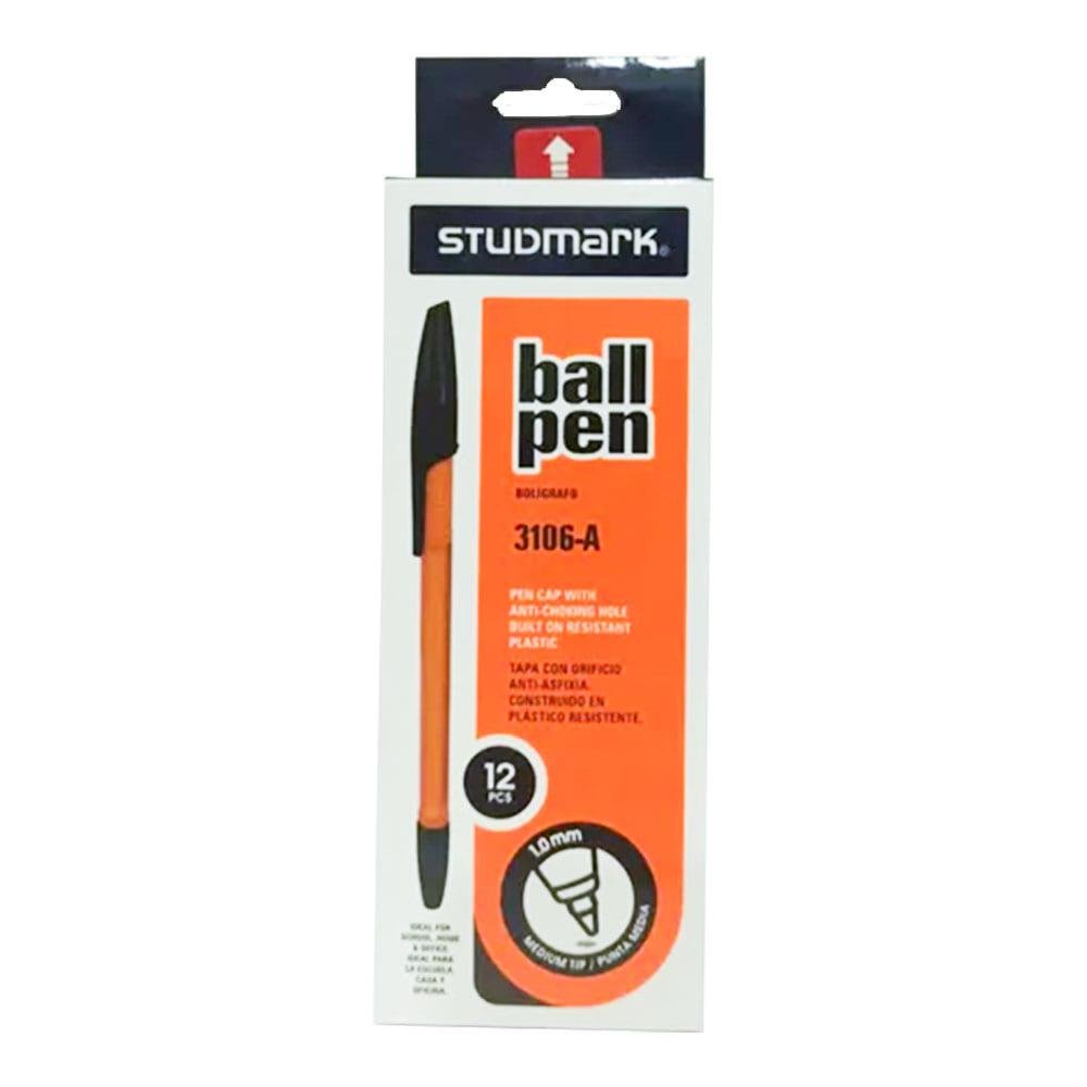 Bolígrafos Studmark Negro 12 Piezas