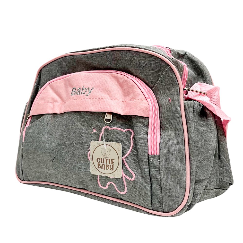 Bolso Pañalero Gris/Azul/Rosa - Cutie Baby