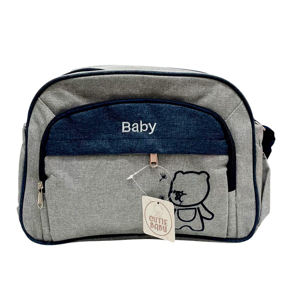 Bolso Pañalero Gris/Azul/Rosa - Cutie Baby
