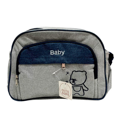 Bolso Pañalero Gris/Azul/Rosa - Cutie Baby
