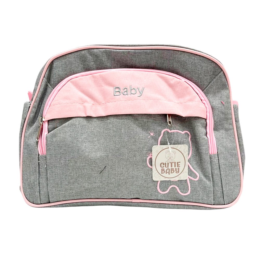 Bolso Pañalero Gris/Azul/Rosa - Cutie Baby