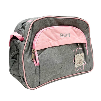 Bolso Pañalero Gris/Azul/Rosa - Cutie Baby