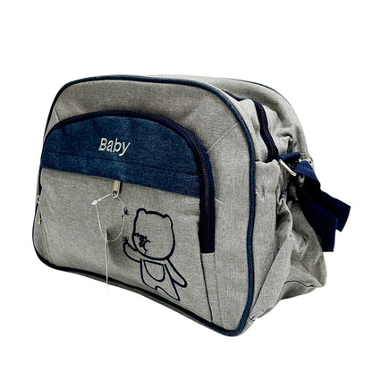 Bolso Pañalero Gris/Azul/Rosa - Cutie Baby