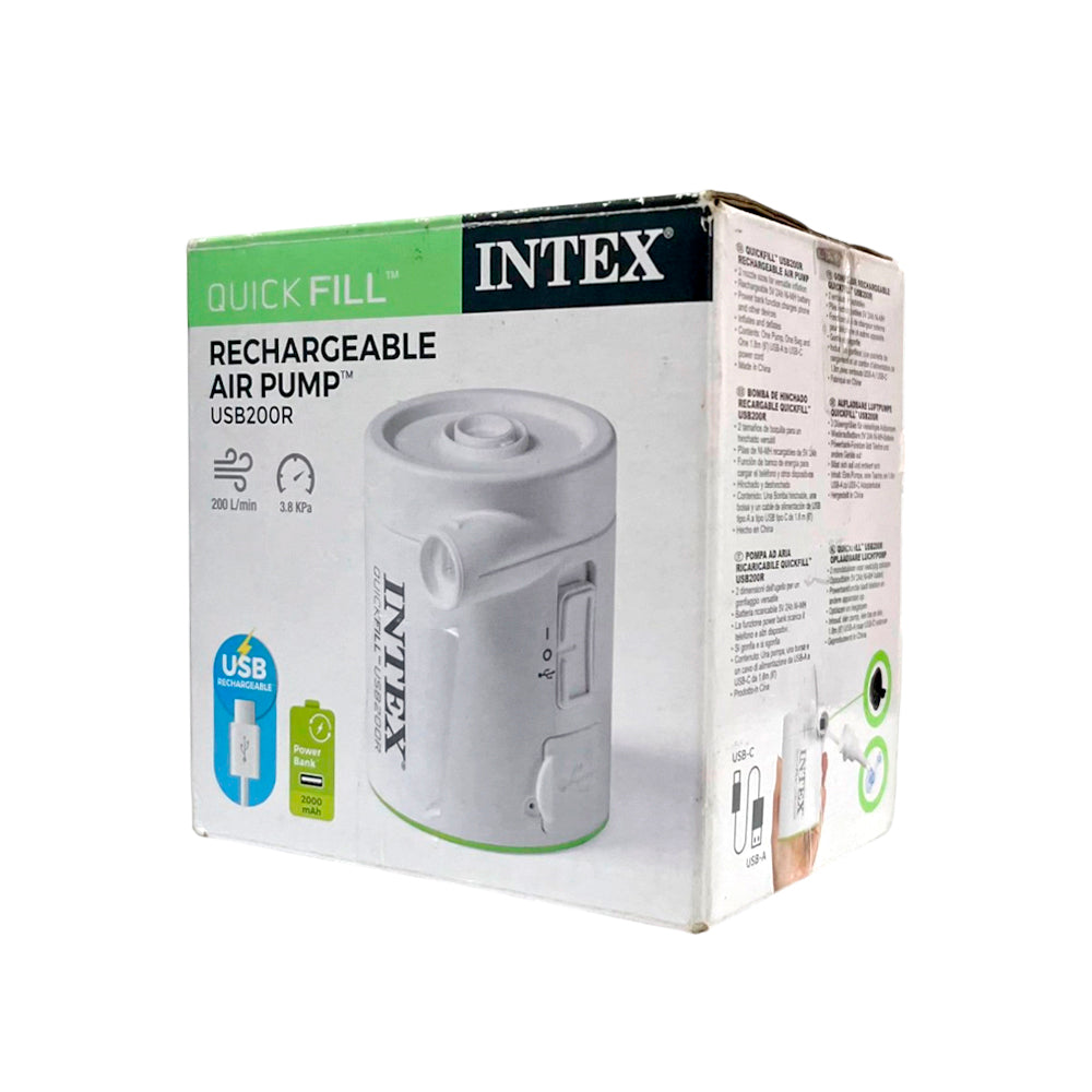 Bomba Recargable Quick Fill USB200R - Intex - Titan.com.pa