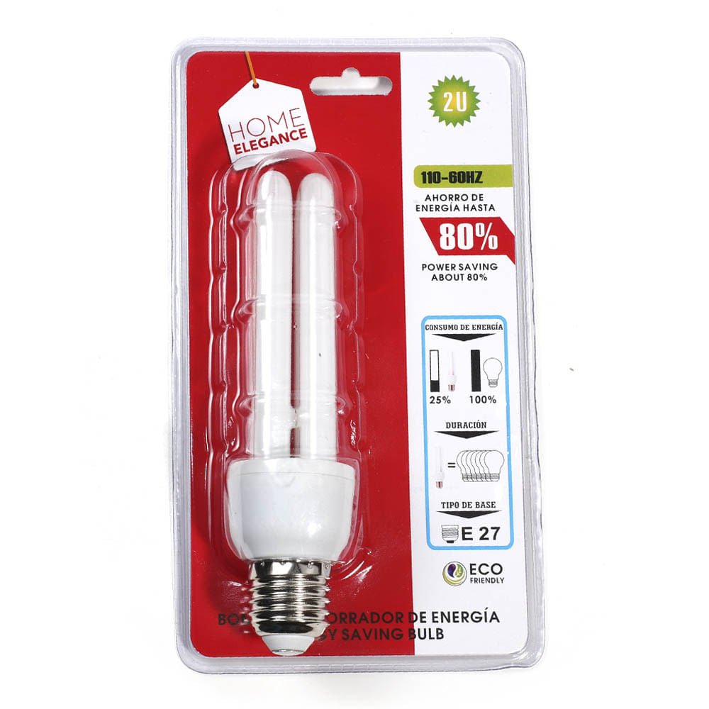 Bombillo Ahorrador 2U Long Home Elegance 28 Watts