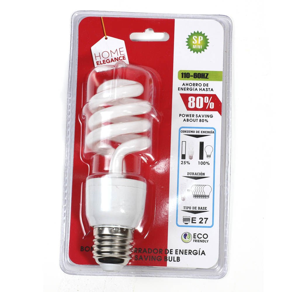 Bombillo Ahorrador Spiral Mini Home Elegance 28 Watts