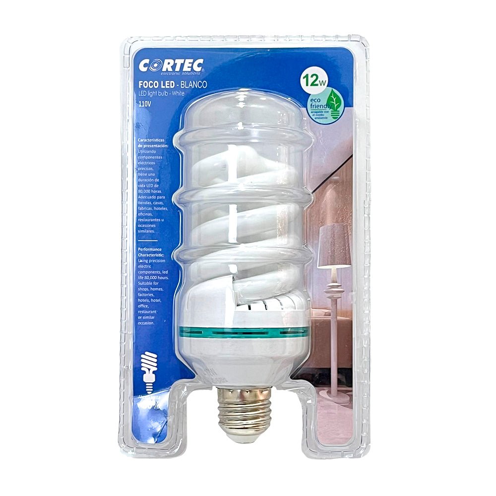 Bombillo LED Espiral Blanco / Cortec / 12W / 110V - Cortec - Titan.com.pa - 7453116319116