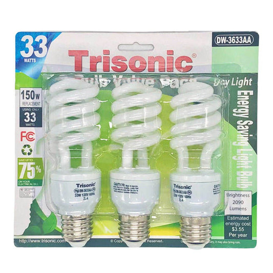 Bombillos Ahorradores Trisonic Blanco 3 piezas
