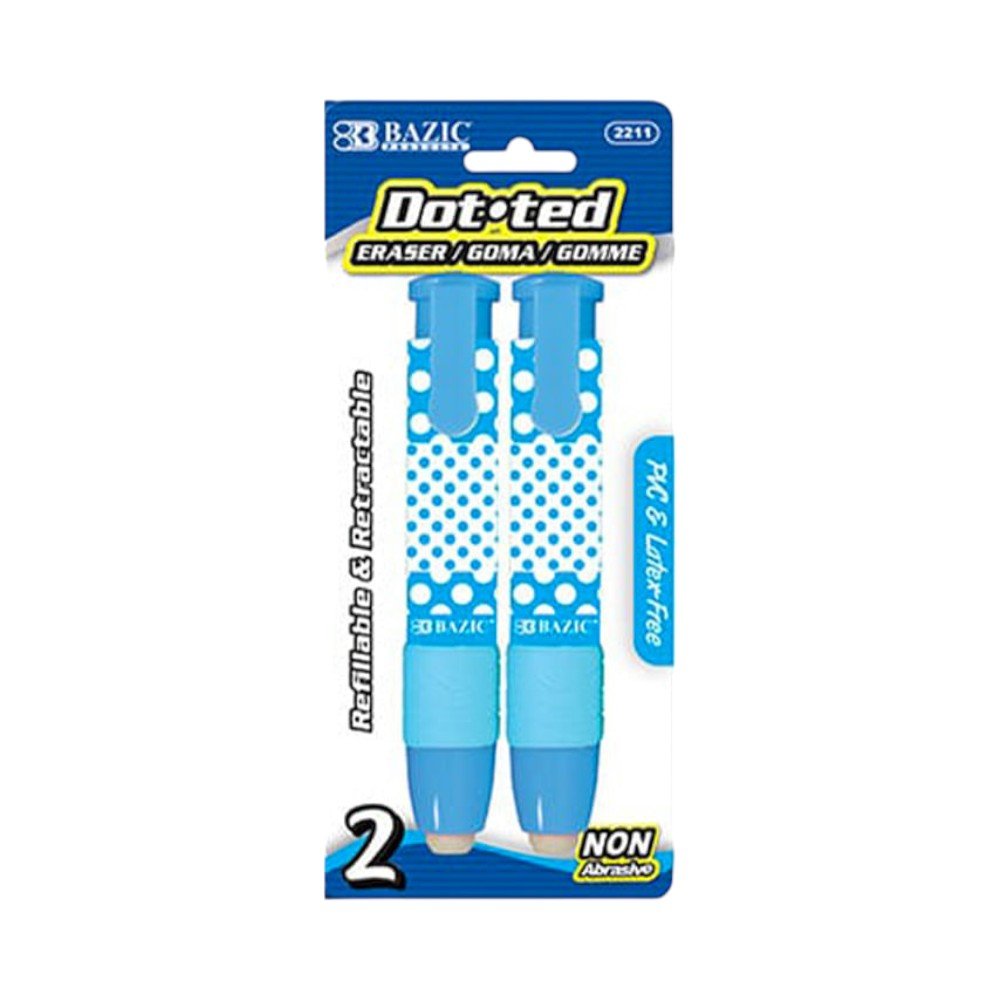 Borrador Bazic / Estilo Lápiz / 2 Piezas / Retráctil / Surtido - Bazic - Titan.com.pa - 764608022115