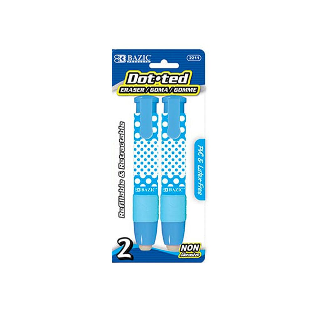 Borrador Bazic / Estilo Lápiz / 2 Piezas / Retráctil / Surtido - Bazic - Titan.com.pa - 764608022115