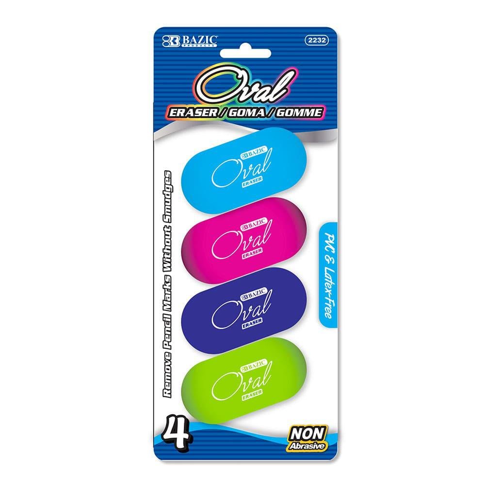 Borrador Ovalado Bazic 4 Piezas