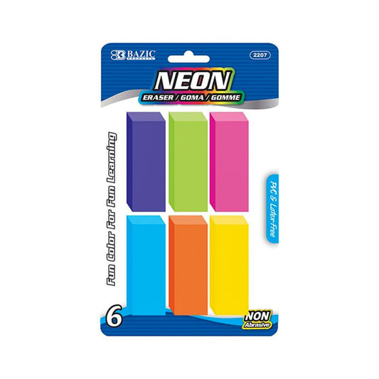 Borradores Bazic Neón 6 Piezas - Surtido