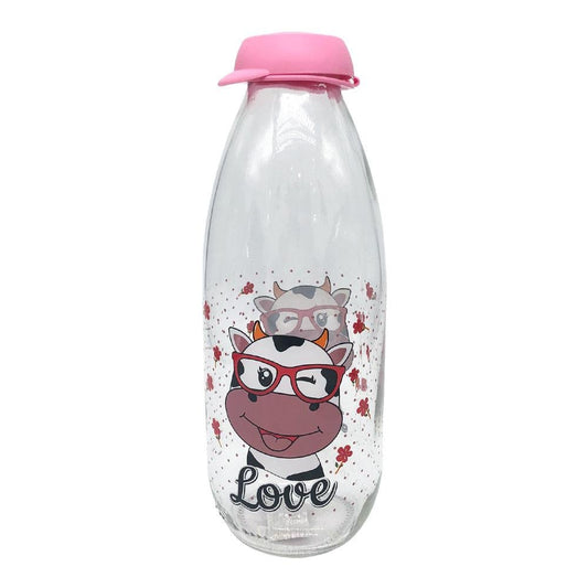 Botella Herevin 1L de Vidrio Decorada