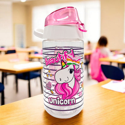 Botella Plástica Infantil Unicornio 460 CC - Herevin - Titan.com.pa - 8699038088085