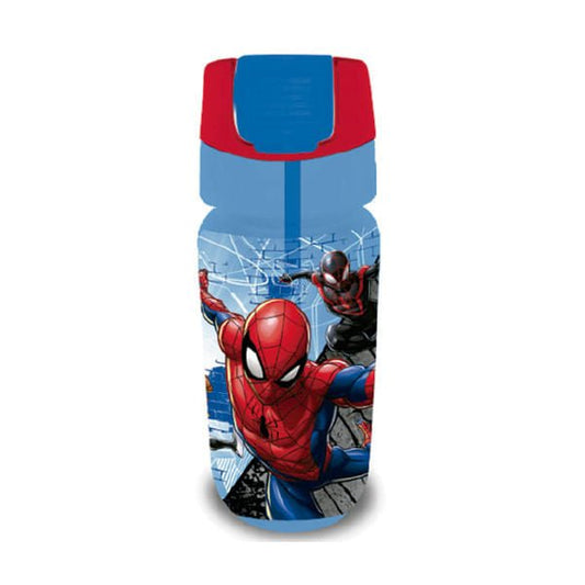 Botella Plástica Spiderman Con Carrizo 500 ml