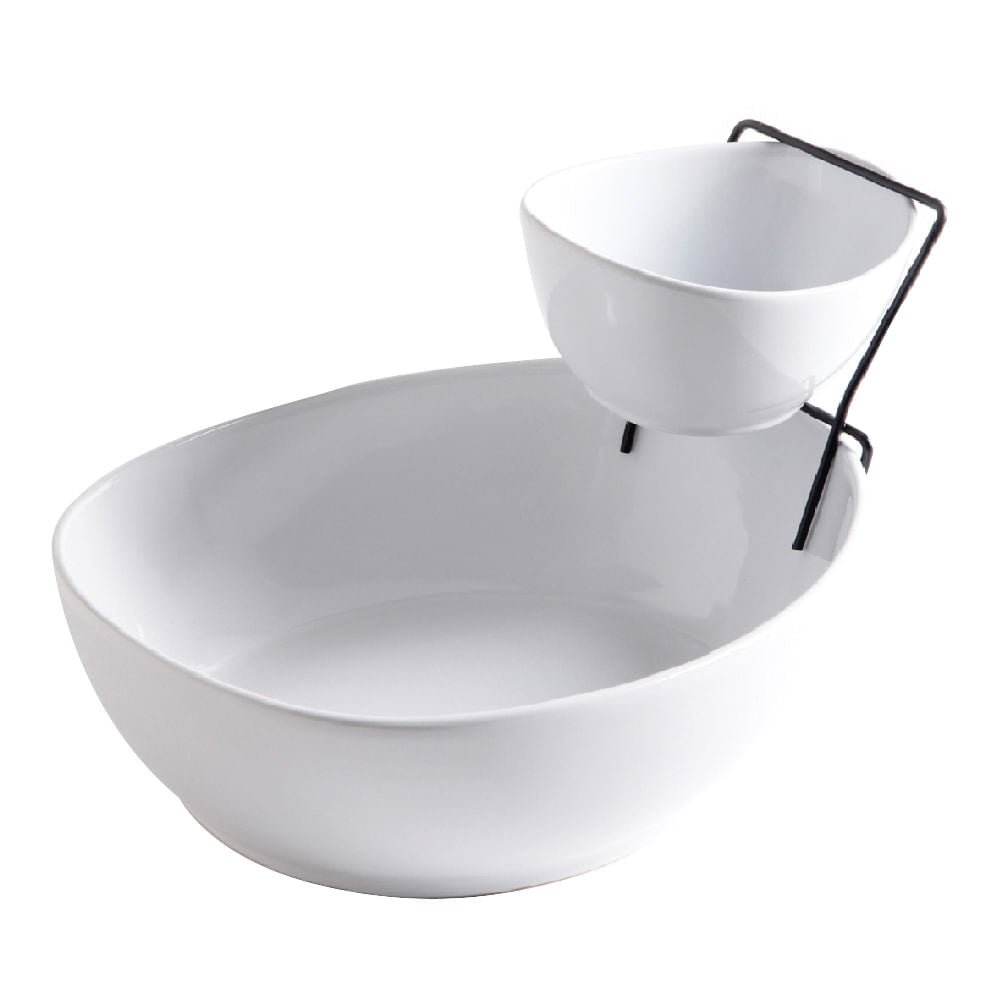 Bowl De Cerámica Con Parrilla De Metal Gibson 3 Piezas