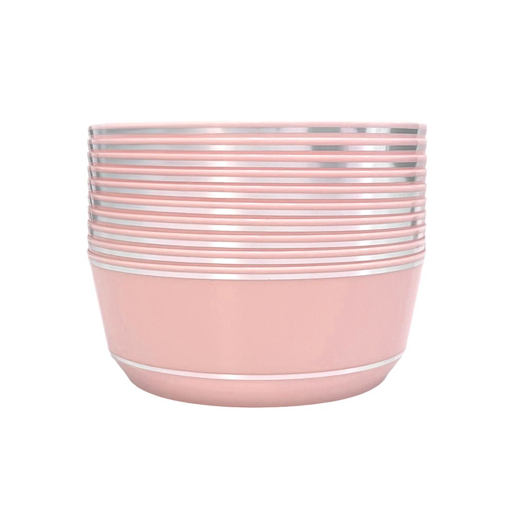 Bowl Blush/Silver 14 oz 10 piezas Elegance Party