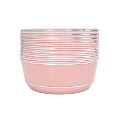 Bowl Blush/Silver 14 oz 10 piezas Elegance Party