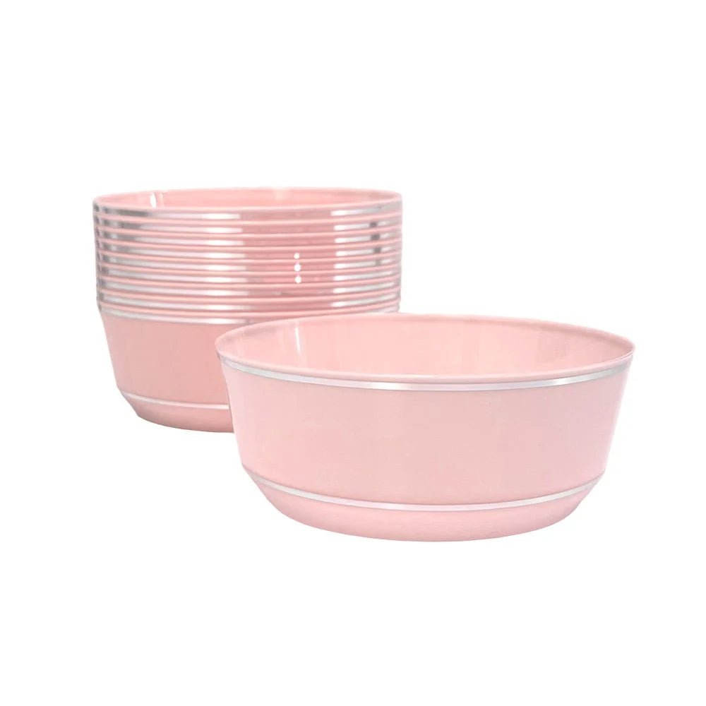 Bowl Blush/Silver 14 oz 10 piezas Elegance Party
