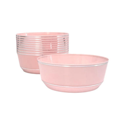 Bowl Blush/Silver 14 oz 10 piezas Elegance Party