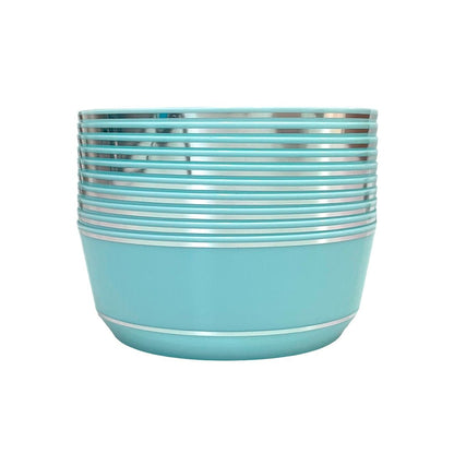 Bowl / Elegance Party / 14 oz / Mint & Silver / 10 Piezas - Elegance Party - Titan.com.pa - 191554363335