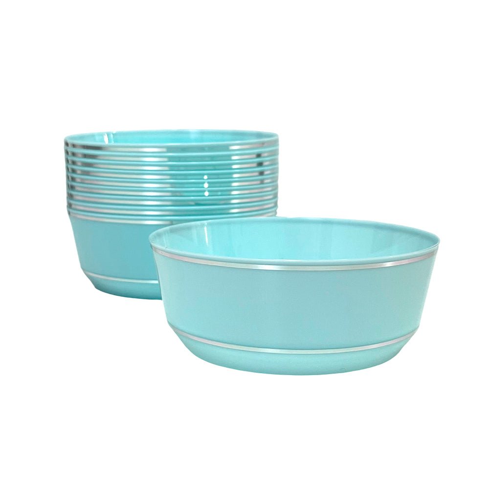 Bowl / Elegance Party / 14 oz / Mint & Silver / 10 Piezas - Elegance Party - Titan.com.pa - 191554363335