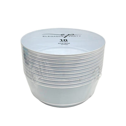 Bowl White/Silver de 14 oz Elegance Party