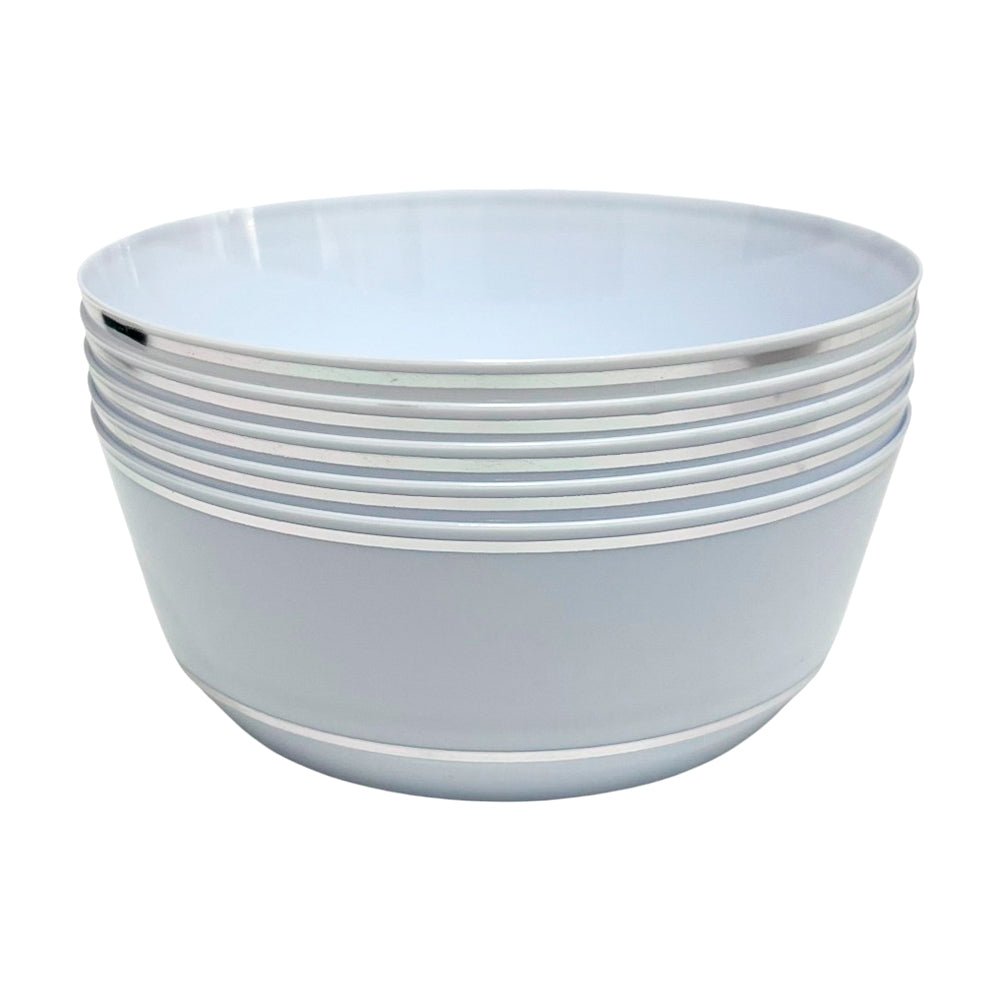 Bowl White/Silver de 14 oz Elegance Party