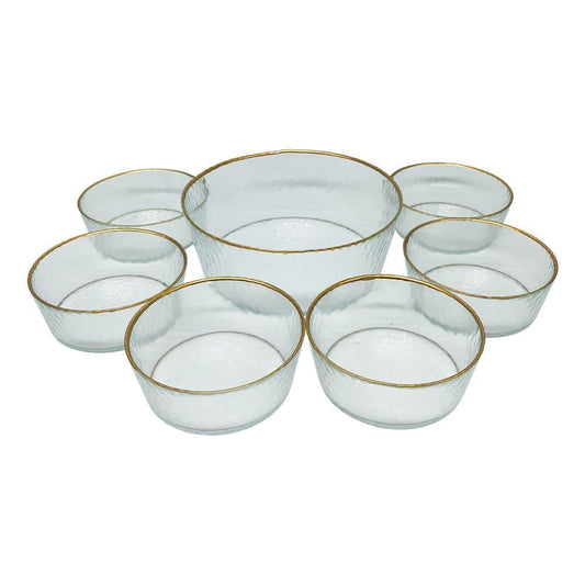 Bowl Favorim Group Set 7Pz Vidrio Transp/Gold
