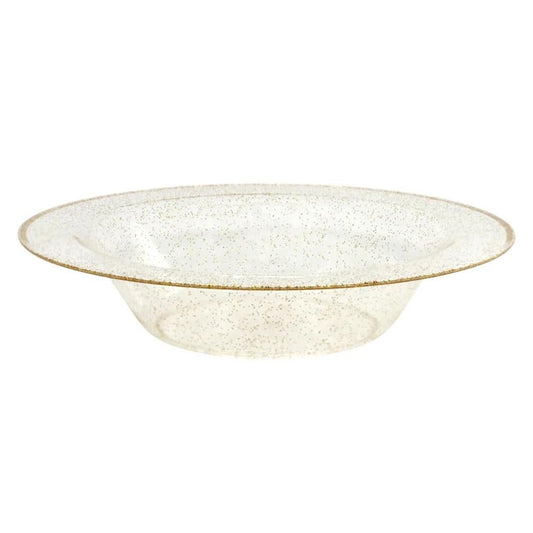 Bowl Lillian Plástico Gold Glitter 14 oz