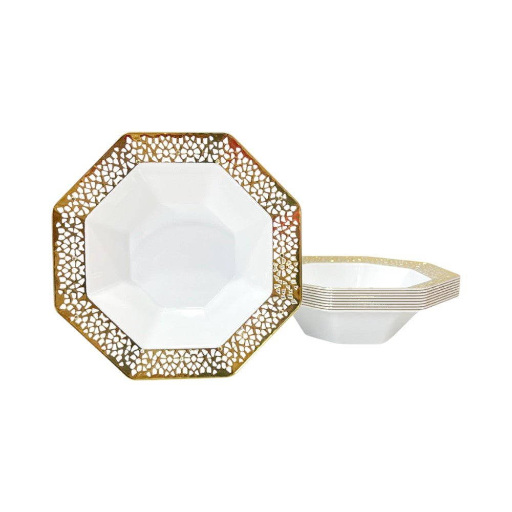 Bowl Plástico Lillian de 5 Onzas / Borde Dorado - Lillian - Titan.com.pa - 763615342957