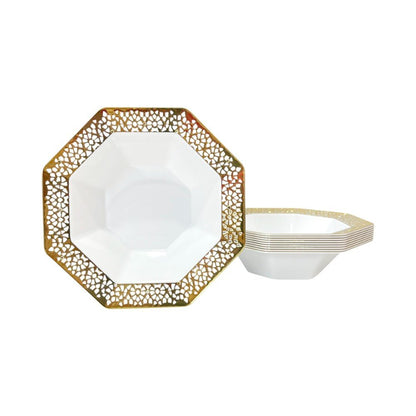 Bowl Plástico Lillian de 5 Onzas / Borde Dorado - Lillian - Titan.com.pa - 763615342957