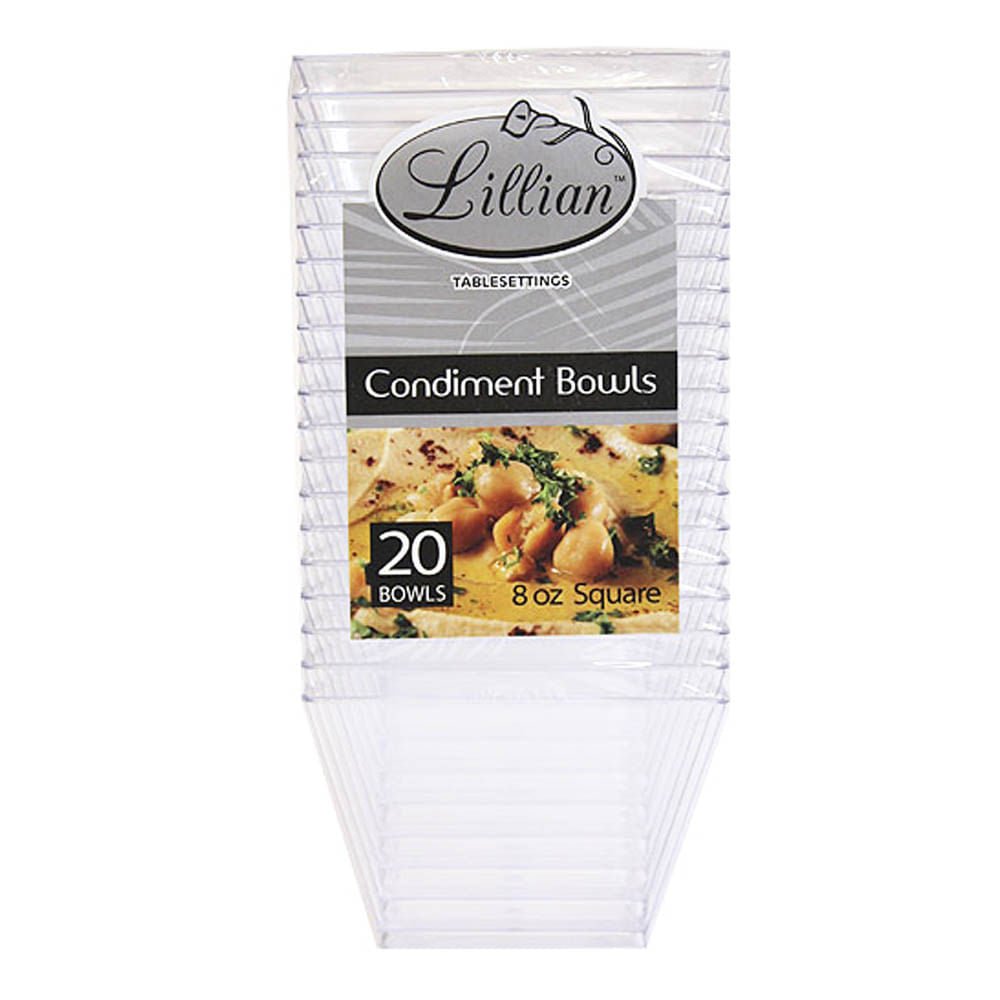 Bowls Plástico Lillian Cuadrado 8 oz de 20 Piezas