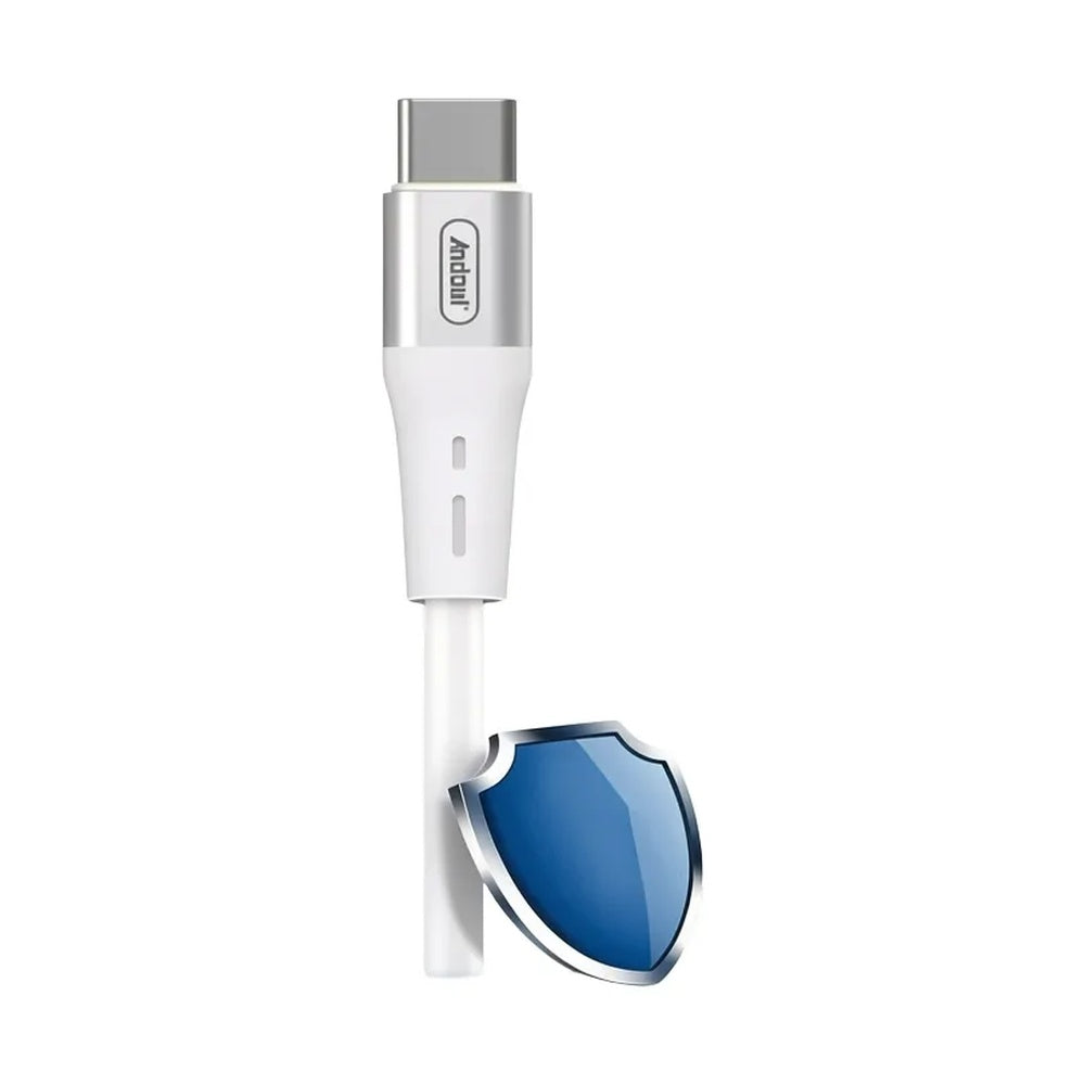 Cable Cargador USB-C 1 Metro Andowl Blanco Reforzado TPE - ANDOWL - 10970688
