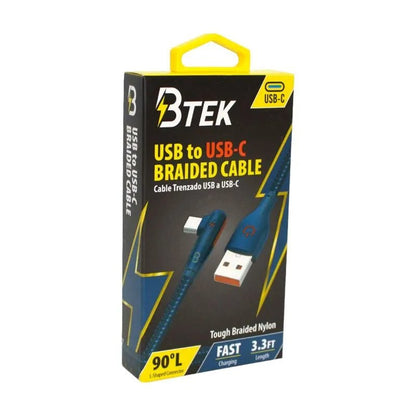 Cable Trenzado Btek Usb - C de 1 Metro - Azul Marino - BTEK - Titan.com.pa - 7452105560058