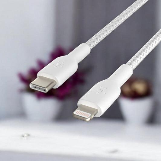 Cable Trenzado Usb - C Belkin Lightning BoostCharge / 1M / Blanco - Belkin - Titan.com.pa - 745883788439