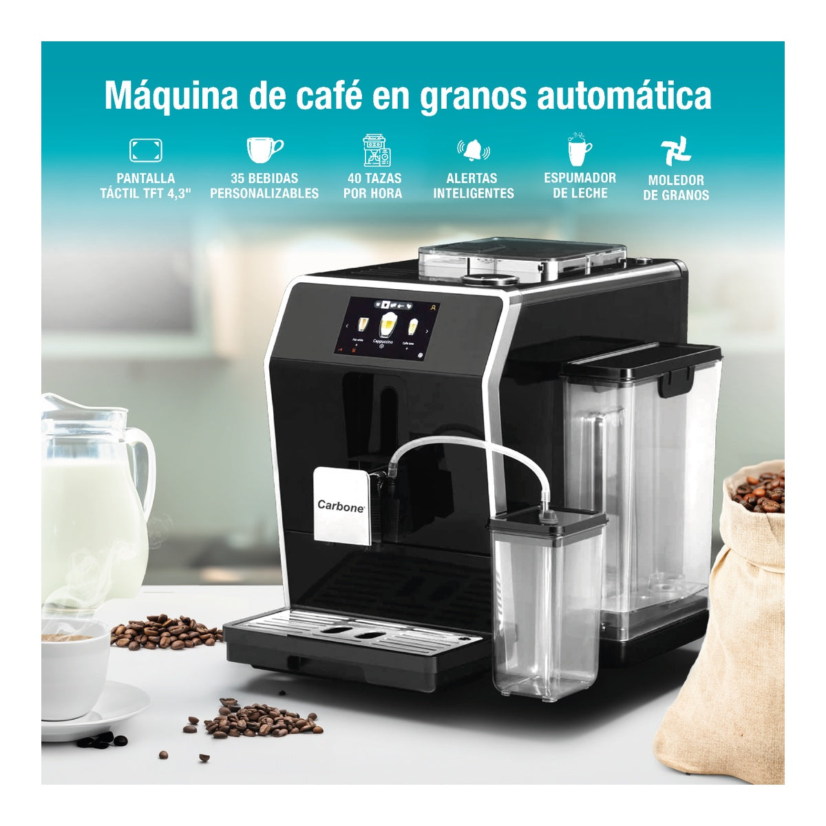Cafetera Automática Profesional Carbone Grano y Polvo - CARBONE - 11100438