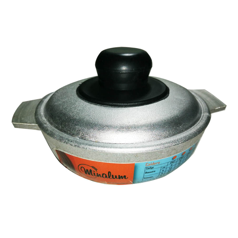 Caldero de Aluminio Minalum Con Tapa de 14 cm
