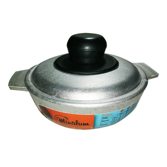 Caldero de Aluminio Minalum Con Tapa de 14 cm