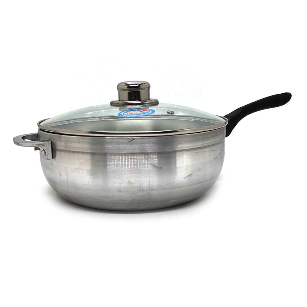 Caldero Homestar de Aluminio Con Tapa de Vidrio 26 cm