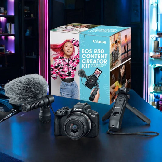Cámara Canon EOS R50 Content Creator Kit / 5811C059AA / Negro - Canon - Titan.com.pa - 660685251762