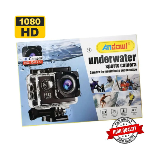 Cámara Deportiva Andowl Tipo GoPro 1080p 12 Megapíxeles Negro - ANDOWL - 10970703
