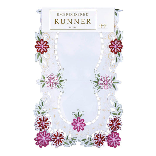 Camino de Mesa Bordado Burundy 16"x 48"