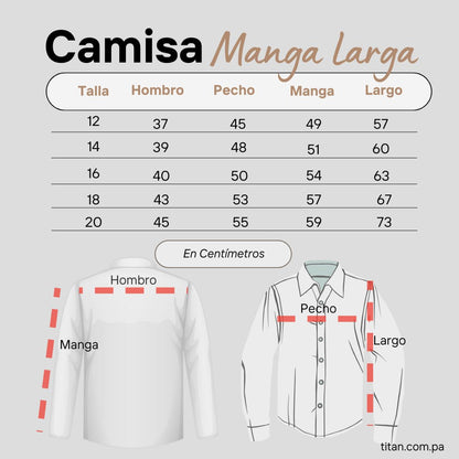 Camisa Escolar Blanca Durex Manga Larga - Talla 18