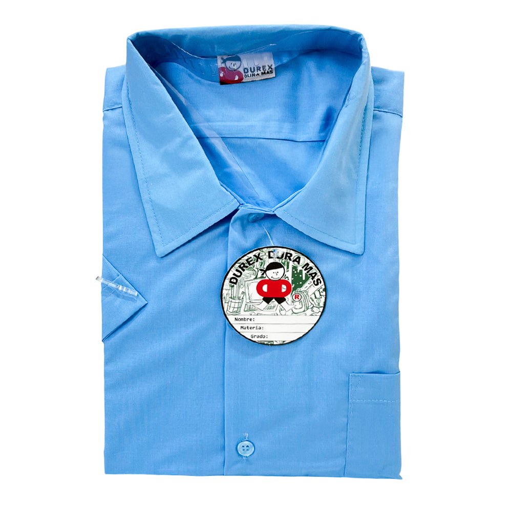 Camisa Celeste Escolar Durex / Manga Corta / Talla 10 - Durex - Titan.com.pa - 7453000646748