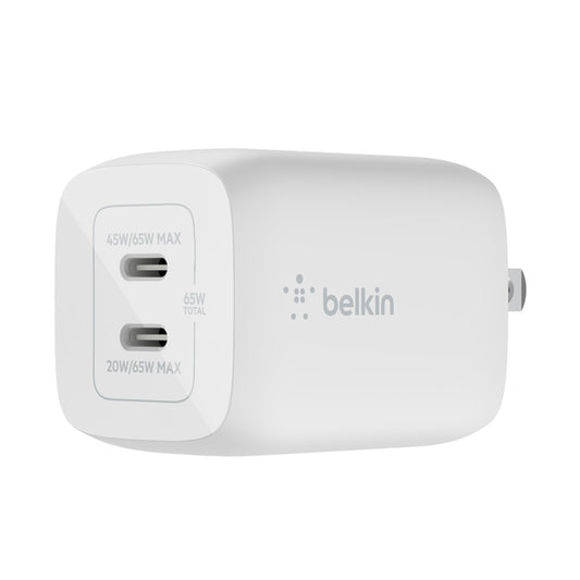Cargador de Pared Belkin USB-C 65 W Doble Blanco - BELKIN - 11071082
