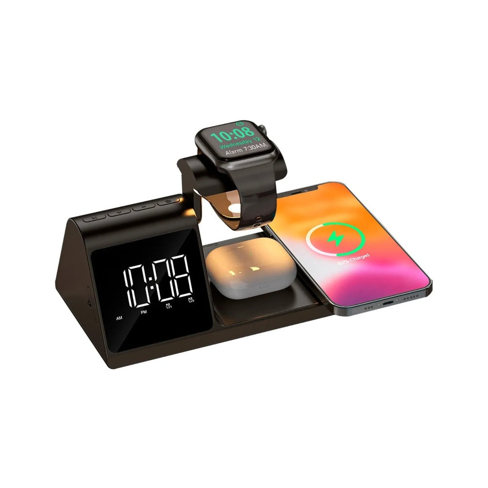 Cargador Inalámbrico Maxell 5 en 1 con Reloj Despertador Digital - MAXELL - 11016166