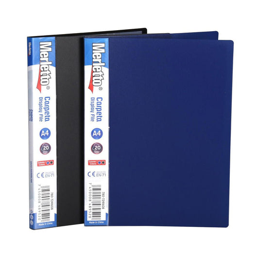 Carpeta A4 Merletto Con 20 Hojas Protectoras - Surtido